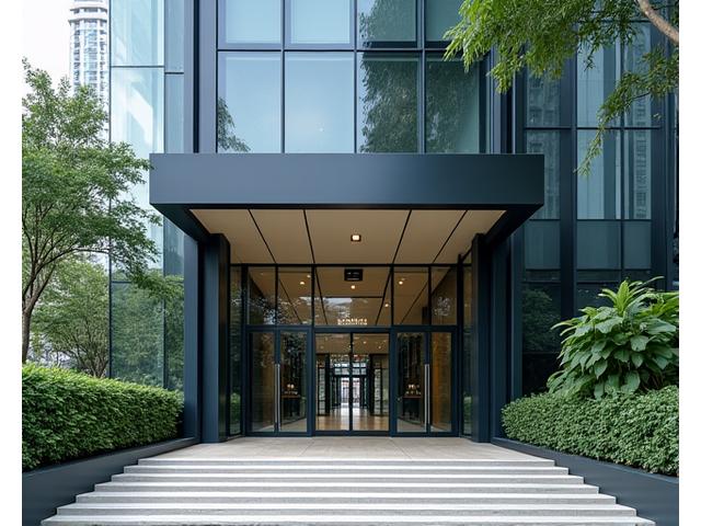 Modern office building facade in Singapore