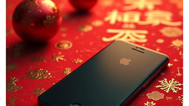 Chinese New Year festive background with phone
